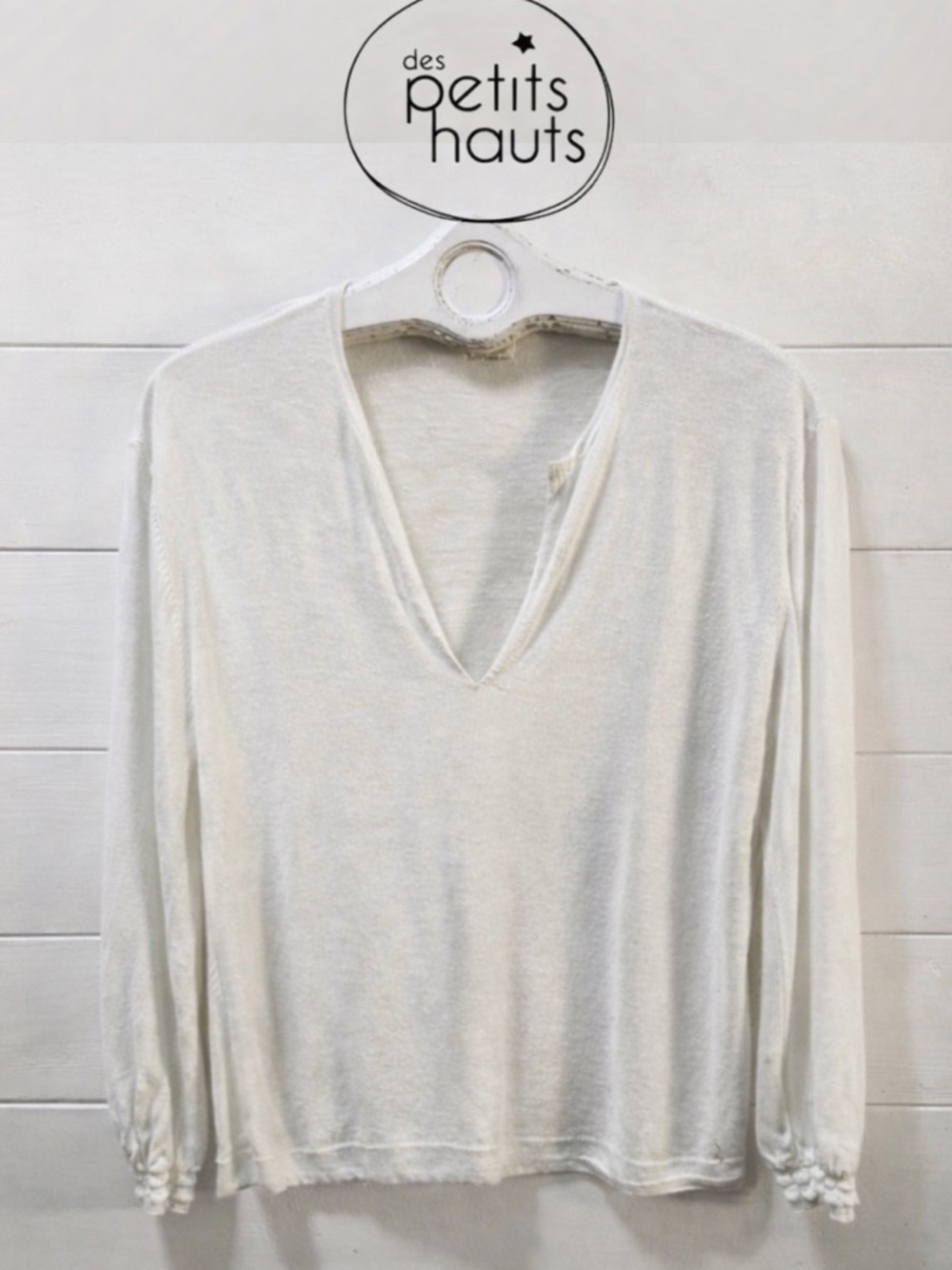 DES PETITS HAUTS “Bacari” linen top – size 1 (S)